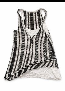 ZARA Knit Boho Striped Tank Top