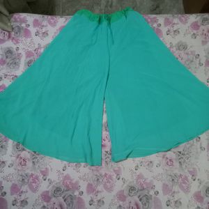 SEAGREEN GEORGETTE Suit Set With Circular Plazzo