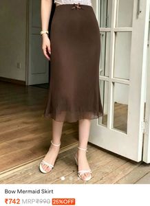 Brown Bow Mermaid Skirt