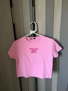 Pink Crop Top with Green Vest