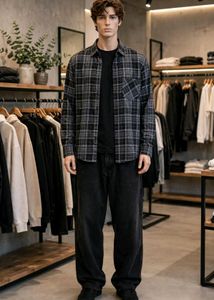 unisex Plaid Long Sleeve Shirt