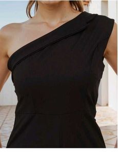 Chic One-Shoulder Black Romper