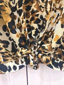 Leopard Print Front Tie Top