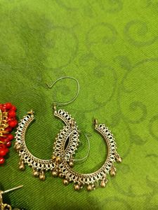 oxidized Earrings and pendant