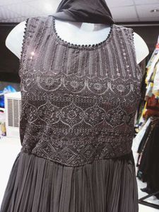 Elegant Brown Maxi Dress with dupatta
