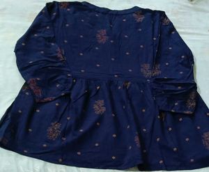 Navy Blue Printed Top