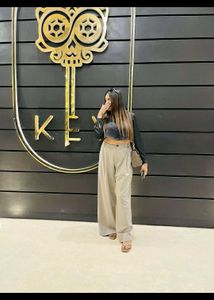 High-Waisted Wide-Leg Trousers and shirt from zara