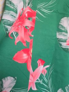 Chic Green Floral Sleeveless Dress