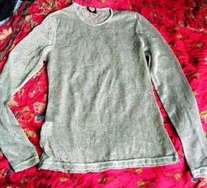 Sparkly Silver Long Sleeve Top