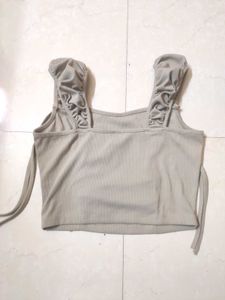 Ruched Tie-Strap Crop Top