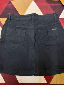 B1G1 Black Denim Mini Skirt