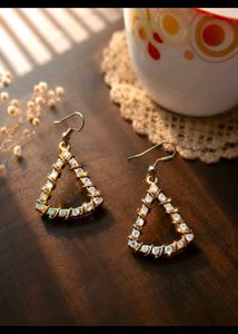 Sparkling Triangle Dangle Earrings