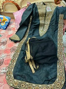 Designer Black Kurta Set with Dupatta