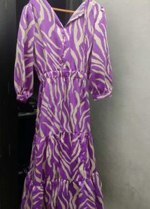 Purple Zebra Print Maxi Dress