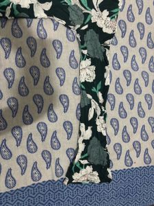 Chic Floral Print Long Sleeve Short Kurti