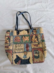 Tote Bag with Dog Print