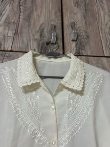 Elegant White Embroidered Blouse