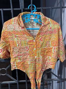 Vintage Print Crop Top