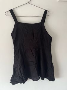 Black Embroidered Sleeveless Top
