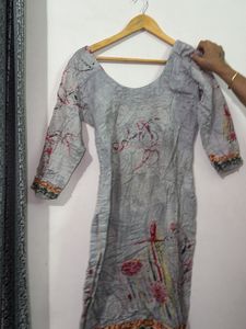 Grey Printed Kurta