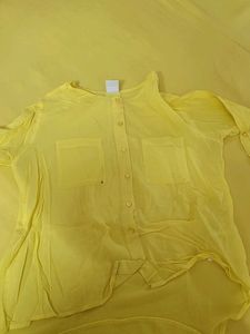 Sunny Yellow Collared Button-Up Shirt