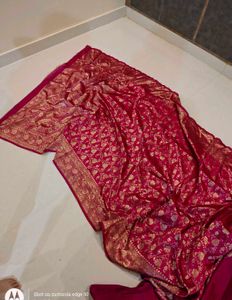 Stunning Pink Banarasi Silk Saree