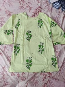 Light Green Floral Print Kurta