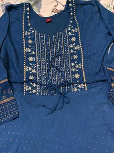 Royal Blue Embroidered Kurta Set