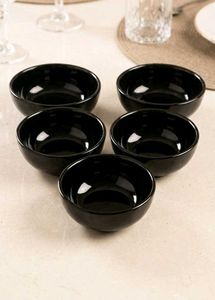Brand New Set of 5 Black Ceramic Chutney