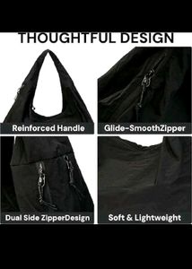 Spacious Black Tote Bag