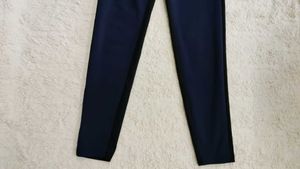 Navy Blue &amp; Black Side Stripe Pants