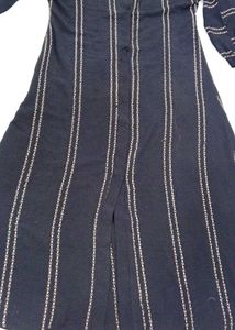 Embroidered Navy Blue/ grey  abaya two in