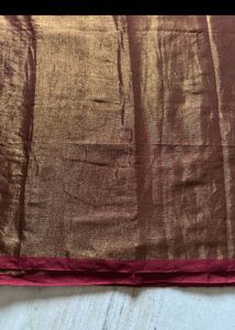 Brand New Brown &amp; Red tissue  Saree
