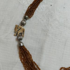 Ivory Elephant Brown Necklace