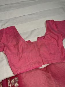 Kotadoria Pink Saree with Blouse
