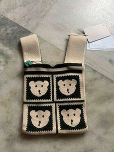 Cute Bear Knit Tote Bag