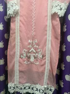 Elegant Pink Kurta set with Lace