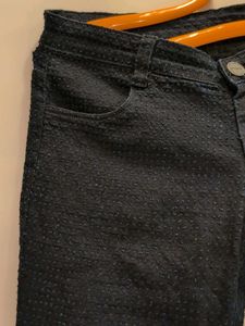 Sassy NavyBlue knit designer skinny Jeans- dotted