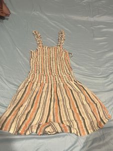 Striped Lace-Up Romper