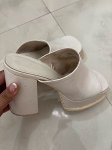 Chic White Platform Mules