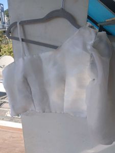 White One-Shoulder Blouse