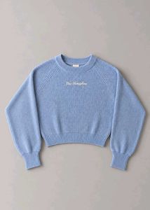 BABY BLUE CROPPED KNIT SWEATER