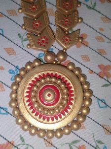 Handcrafted Natural Clay Long Necklace | Tradition