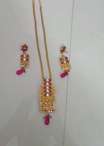 Rectangle Shaped Pendant &amp; Earrings Set