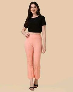 Peach Flared Trousers