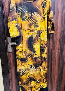 Vibrant Yellow Floral Print Kurta