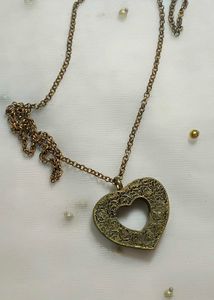 Gold Heart Necklace &amp; Earrings