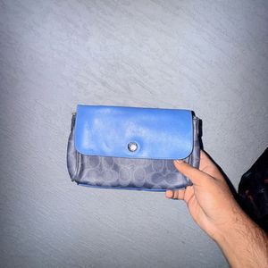 Coach Blue & Gray Monogram Crossbody Bag