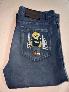 Polo Bear Embroidered Denim Jeans baggy jean