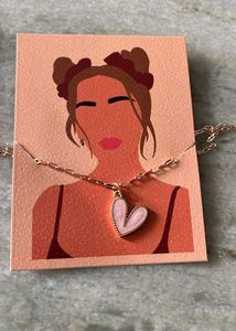 Cute Pink Heart Necklace
